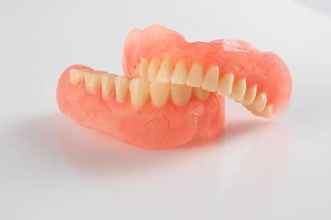False prosthesis, jaw, teeth. Stock Photos