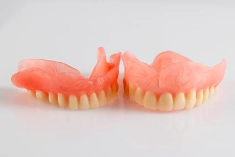 False prosthesis, jaw, teeth. Stock Photos