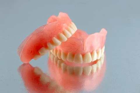 False prosthesis, jaw, teeth. Stock Photos