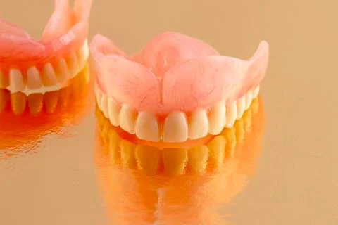 False prosthesis, jaw, teeth. Stock Photos