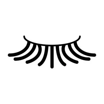 False simple eyelash vector icon. Black eyelash illustration on white background Stock Illustration