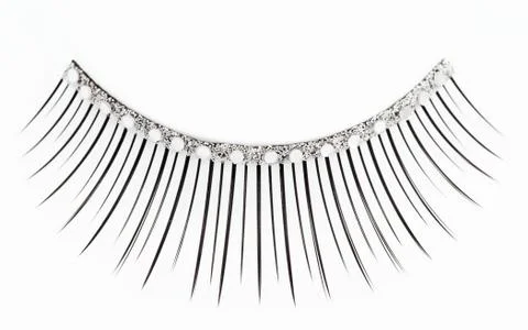 False spangled eyelashes  over white Foto stock
