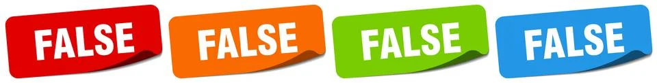 False sticker. false sticker set on white background Stock Illustration