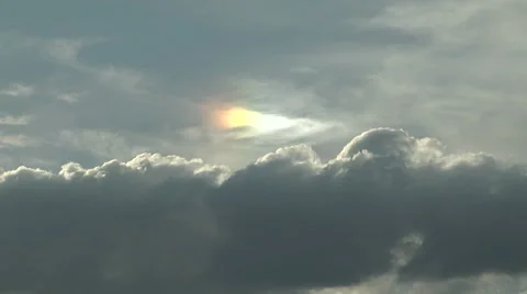 A "False Sun". Sun Dog Shining in The Sky. Stock Footage 54729748