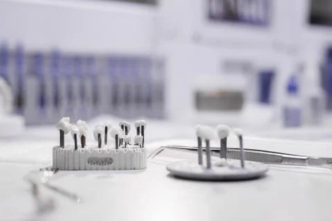 False teeth, models of jaws, dentist Stock Photos