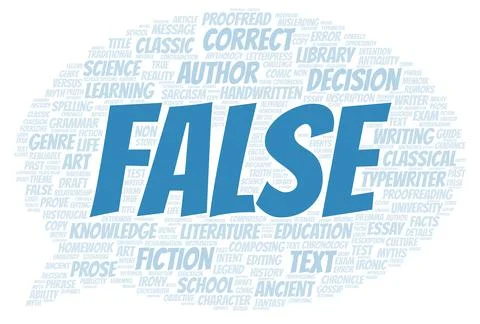 False typography word cloud create with the text only Stock Illustration