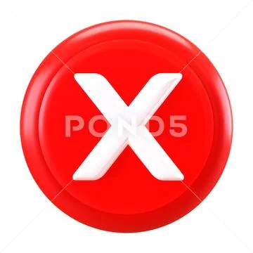 False wrong check error 3d icon PSD Template