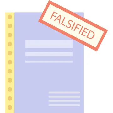 Falsified stamp on document flat icon vector Stock Illustration