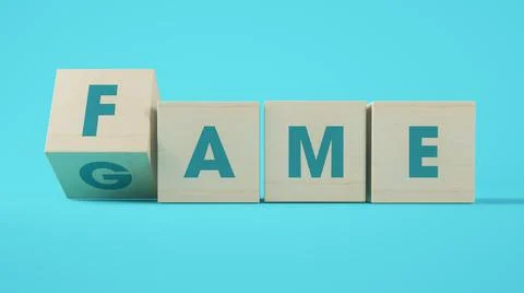 Fame and game cubes 3d rendering Stock Illustration