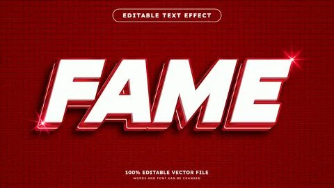 Fame Editable text effect with red color style suitable for promotion sale .. Stock Illustration