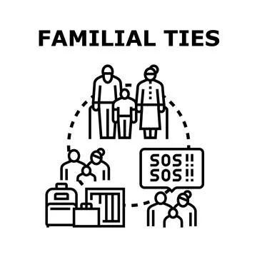 Familial ties providing support during migration and crisis Stock Illustration