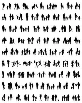 Families at walking Stock Illustration