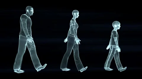 Familly walk, seamless loop, wireframe 스톡 동영상 8778489