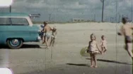 Family Arrives Beach Kids Play Mom Fun 60S Vintage Film Home Movie Amateur  Stock Footage