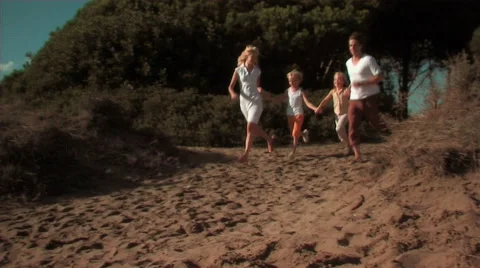 Family on beach Stock Footage 43698703