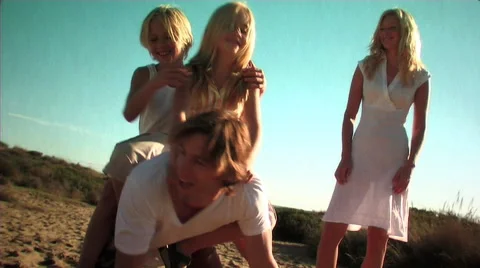 Family on beach Stock Footage 43698741