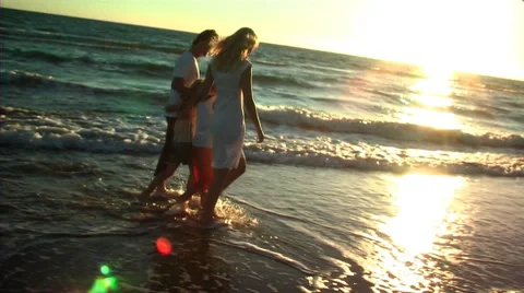 Family on beach Stock Footage 43698971
