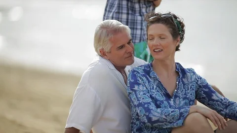 Family on a beach. Stock Footage 88370468