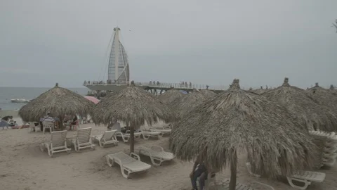 Family at the beach Stock Footage 129408593