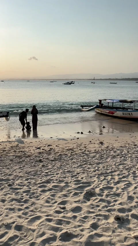 Family on the beach Stock Footage 282148208