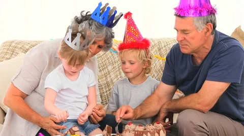 Family on Birthday Stock Footage