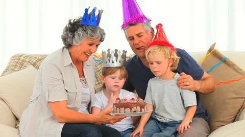 Family on Birthday Stock Footage