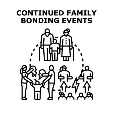 Family bonding events and relationship challenges concept Stock Illustration