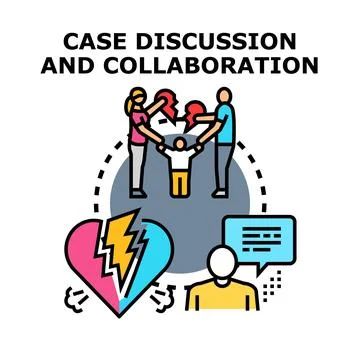 Family breaking up discussion process leading to collaboration Stock Illustration