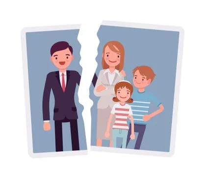 Family breakup problem Stock Illustration