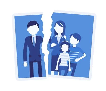 Family breakup problem Illustrazione stock