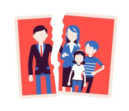 Family breakup problem Stock Illustration