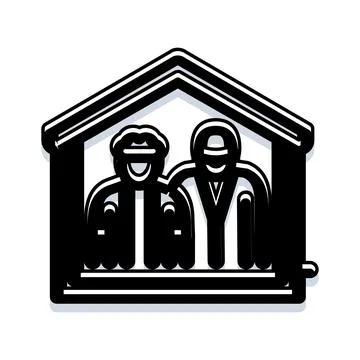 Family building a protected future inside home concept Ilustración de archivo