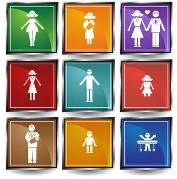 Family buttons Stock Illustration