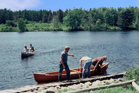 Family Canoeing Stock Photos