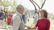 Family Celebration Or A Garden Party Outside In The Backyard. Stock Footage