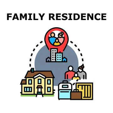 Family changing residence process finding new home Stock Illustration