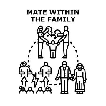 Family conflict creating relationship problems and breakups Illustrazione stock