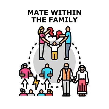 Family conflict creating relationship problems and breakups Stock Illustration