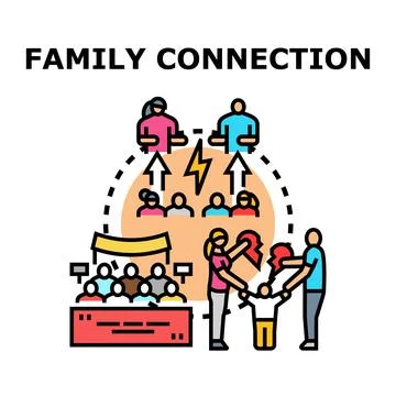 Family connection and divorce problems concept Stock Illustration