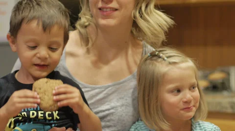 Family cookie time Stock Footage 28675338