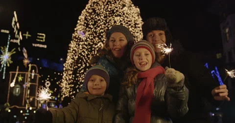 Family Count Down From Ten To Zero For New Year Stock Footage 57066530