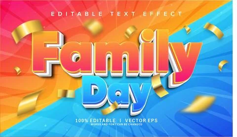 Family day vector text effect with modern style design Stock Illustration
