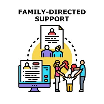 Family directed support for difficult life situations Stock Illustration