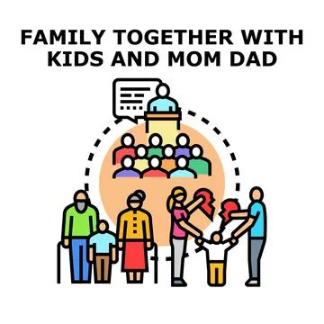 Family dispute resolution process during divorce proceedings Illustrazione stock
