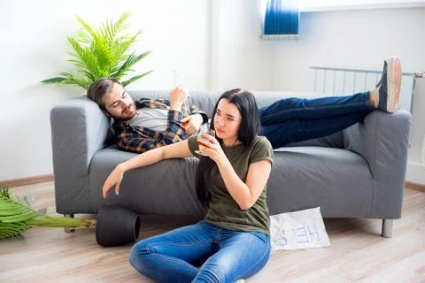 Family of drunkards Stock Photos