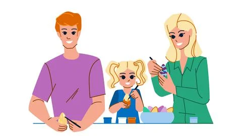 Family easter vector Stock Illustration