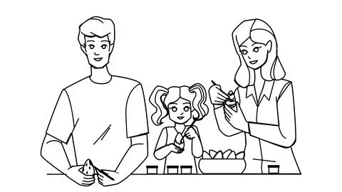 Family easter vector Stock Illustration