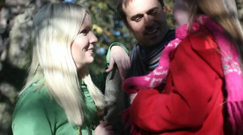Family in fall Stock Footage 22635773