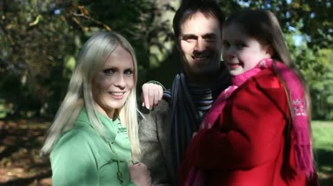 Family in fall Stock Footage 22635790