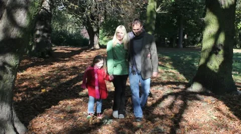 Family in fall Stock Footage 22635822